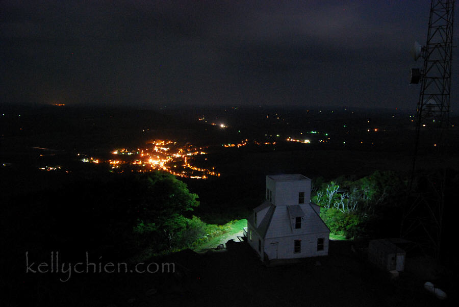 this-is-new-york.com Night view of the old souvenir shop and Stamford NY from the Mt. Utsayantha firetower photo by Kelly Chien