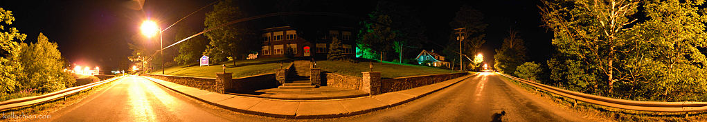 this-is-new-york.com River Street and the Hobart Activity Center at night in Hobart NY photo by Kelly Chien