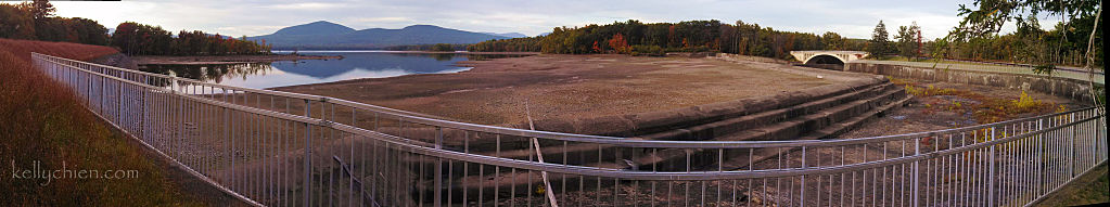 this-is-new-york.com Low water behind the dam at the Ashokan Reservoir near Ashokan NY photo by Kelly Chien