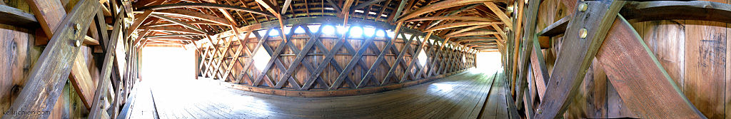 this-is-new-york.com Inside Fitch's covered bridge along Route 10 near Delhi NY photo by Kelly Chien