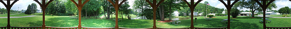 this-is-new-york.com Hobart NY park and mill pond from inside the pavilion photo by Kelly Chien