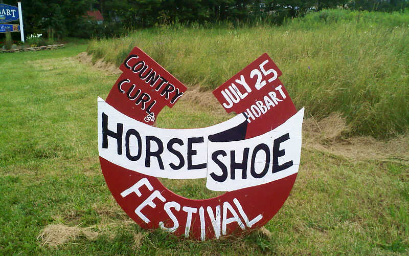 this-is-new-york.com Sign for the Horse Shoe Festival in Hobart NY photo by Kelly Chien