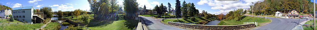 this-is-new-york.com Maple Avenue stone bridge over the Delaware River in Hobart NY photo by Kelly Chien