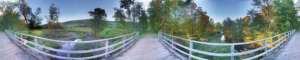 this-is-new-york.com Bridge on the Delaware & Ulster railroad hiking path in Hobart NY photo by Kelly Chien