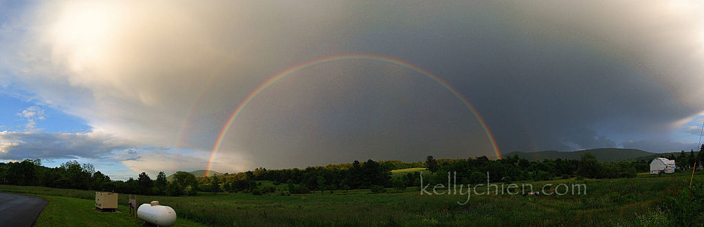 this-is-new-york.com Full arc double rainbow in Hobart NY photo by Kelly Chien