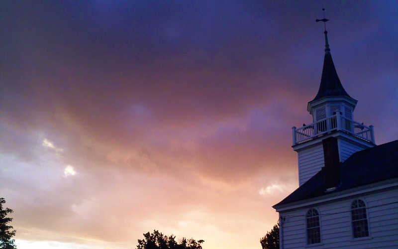 this-is-new-york.com Sunset over the Episcopal Church bell tower in Hobart NY photo by Kelly Chien