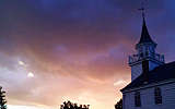 this-is-new-york.com Sunset over the Episcopal Church bell tower in Hobart NY photo by Kelly Chien