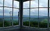 this-is-new-york.com View from inside the fire watchtower atop Mt. Utsayantha near Stamford NY photo by Kelly Chien